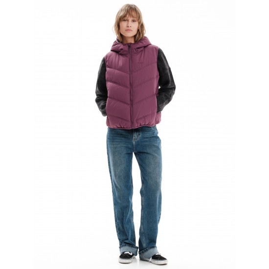 EMERSON ΓΥΝΑΙΚΕΙΟ ΑΜΑΝΙΚΟ ΜΠΟΥΦΑΝ PUFFER ΜΕ ΚΟΥΚΟΥΛΑ 232.EW10.39 MAUVE