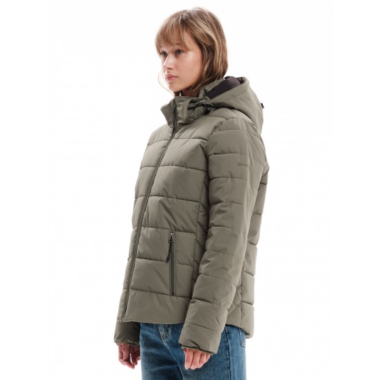 EMERSON ΓΥΝΑΙΚΕΙΟ ΜΠΟΥΦΑΝ PUFFER ΜΕ ΑΠΟΣΠΩΜΕΝΗ ΚΟΥΚΟΥΛΑ 232.EW10.40 OLIVE