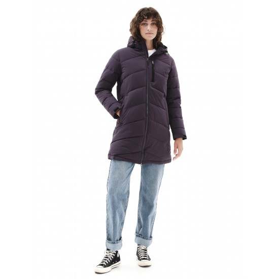 EMERSON ΓΥΝΑΙΚΕΙΟ ΜΑΚΡΥ ΜΠΟΥΦΑΝ PUFFER ΜΕ ΚΟΥΚΟΥΛΑ 232.EW10.44 PURPLE