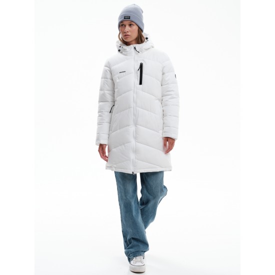 EMERSON ΓΥΝΑΙΚΕΙΟ ΜΑΚΡΥ ΜΠΟΥΦΑΝ PUFFER ΜΕ ΚΟΥΚΟΥΛΑ 232.EW10.44 WHITE