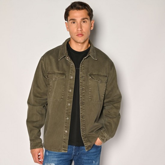 Ανδρικό Πουκάμισο Χακί Με Τσέπες Brokers Loose Fit 24516-698-698-KHAKI