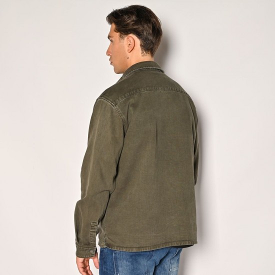 Ανδρικό Πουκάμισο Χακί Με Τσέπες Brokers Loose Fit 24516-698-698-KHAKI
