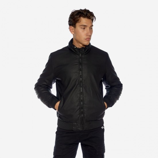 BROKERS ΑΝΔΡΙΚΟ ΜΠΟΥΦΑΝ DOUBLE FACE ΑΠΟ VEGAN ΔΕΡΜΑ 22520-201-BLACK