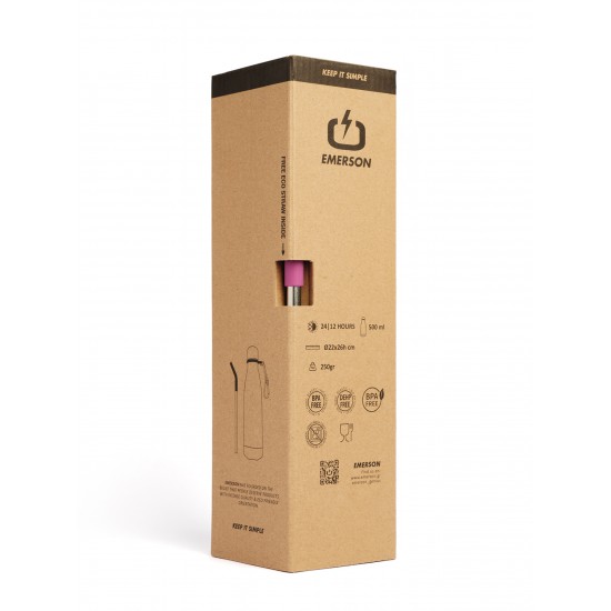 EMERSON ΟΙΚΟΛΟΓΙΚΟ ΜΠΟΥΚΑΛΙ ΘΕΡΜΟΣ 500ML 222.EU99.02 PEACH