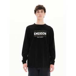 EMERSON ΑΝΔΡΙΚΗ ΜΑΚΡΥΜΑΝΙΚΗ ΜΠΛΟΥΖΑ DOUBLE LOGO 222.EM31.05 BLACK