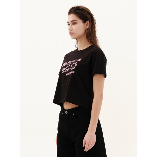 EMERSON ΓΥΝΑΙΚΕΙΟ CROP T-SHIRT 231.EW33.68 BLACK