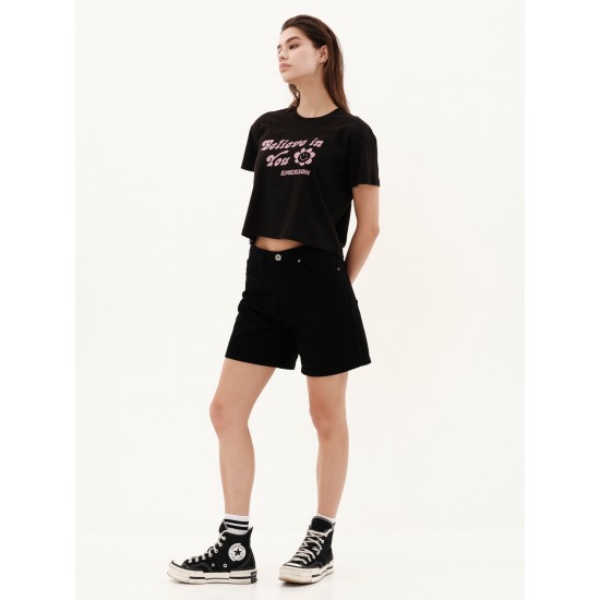 EMERSON ΓΥΝΑΙΚΕΙΟ CROP T-SHIRT 231.EW33.68 BLACK