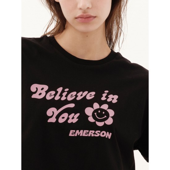 EMERSON ΓΥΝΑΙΚΕΙΟ CROP T-SHIRT 231.EW33.68 BLACK