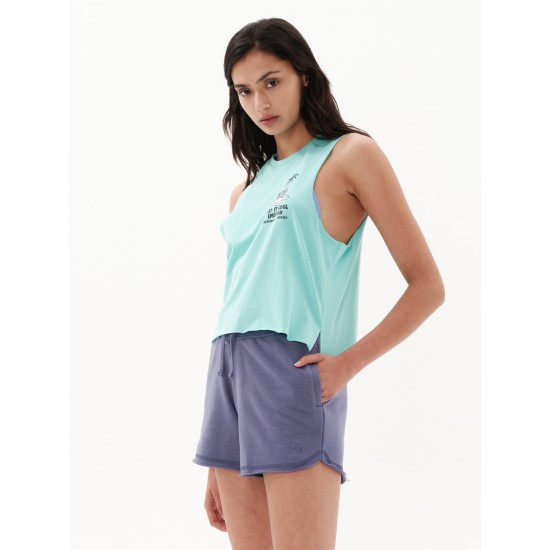 EMERSON ΓΥΝΑΙΚΕΙΟ CROPPED ΑΜΑΝΙΚΟ T-SHIRT 231.EW37.114 TURQOISE