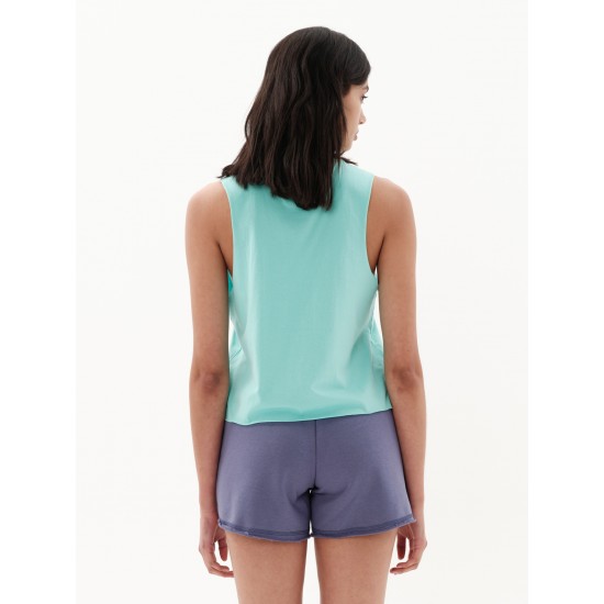 EMERSON ΓΥΝΑΙΚΕΙΟ CROPPED ΑΜΑΝΙΚΟ T-SHIRT 231.EW37.114 TURQOISE