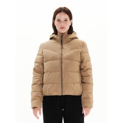 EMERSON ΓΥΝΑΙΚΕΙΟ PUFFER JACKET ΜΕ ΚΟΥΚΟΥΛΑ 222.ΕW10.18 BEIGE
