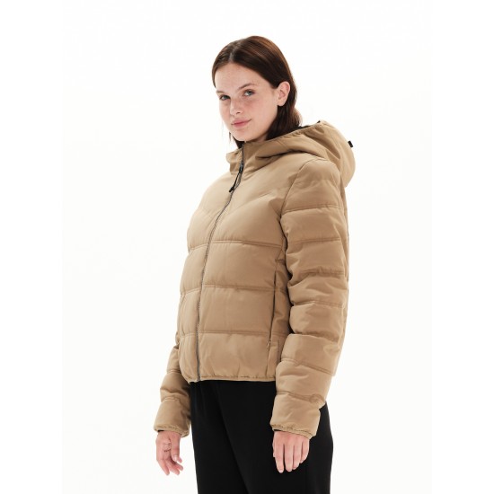 EMERSON ΓΥΝΑΙΚΕΙΟ PUFFER JACKET ΜΕ ΚΟΥΚΟΥΛΑ 222.ΕW10.18 BEIGE