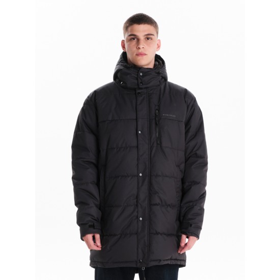 EMERSON ΑΝΔΡΙΚΟ ΜΠΟΥΦΑΝ ΜΑΚΡΥ PUFFER ΜΕ ΚΟΥΚΟΥΛΑ - 242.EM10.68 BLACK