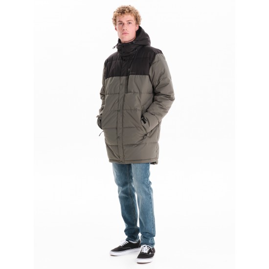 EMERSON ΑΝΔΡΙΚΟ ΜΠΟΥΦΑΝ ΜΑΚΡΥ PUFFER ΜΕ ΚΟΥΚΟΥΛΑ -242.EM10.68 OLIVE/BLACK