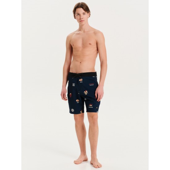 EMERSON ΑΝΔΡΙΚΟ ΕΜΠΡΙΜΕ ΑΝΑΚΥΚΛΩΜΕΝΟ BOARDSHORTS 48cm 251.EM524.12 PR477 NAVY