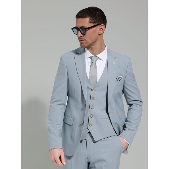 Ανδρικό Κοστούμι Με Γιλέκο ENRICO 260-270 Σιελ