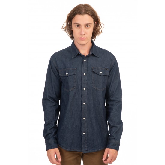 Πουκάμισο REBASE 242-RDS-5040-Denim Blue 