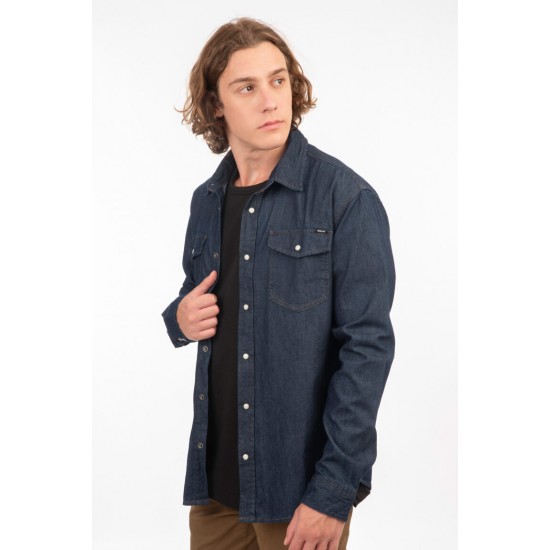 Πουκάμισο REBASE 242-RDS-5040-Denim Blue 