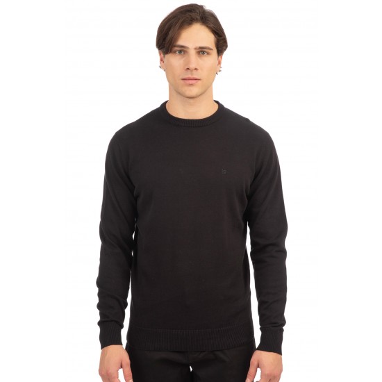 Ανδρική Μπλούζα REBASE 242-RKNIT-8000-Pure Black Μαύρο