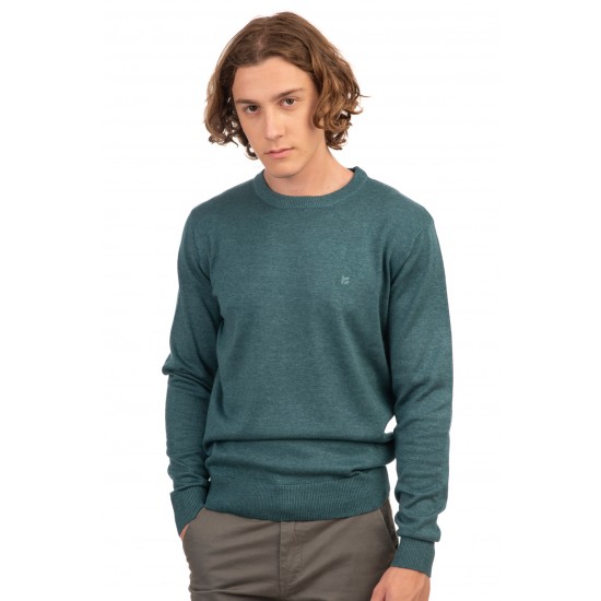 Ανδρική Μπλούζα REBASE 242-RKNIT-8000-Teal Melange