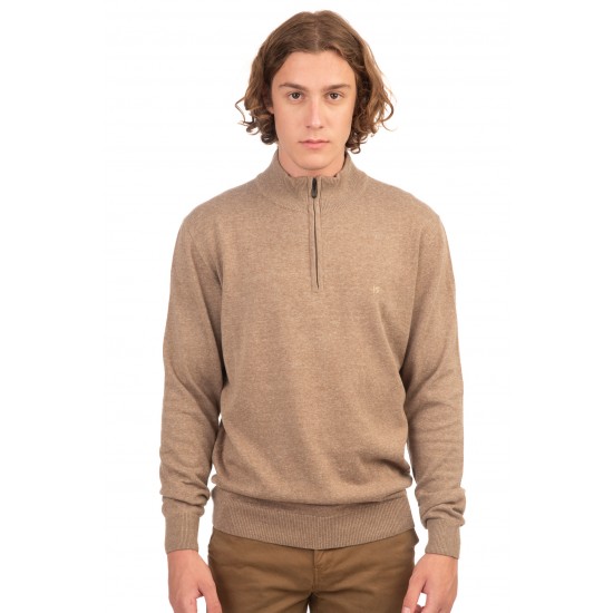 Ανδρική Μπλούζα REBASE 242-RKNIT-8004-BEIGE MELANGE Μπεζ