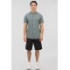 REBASE Shirts Linen Blend with Mao Collar and Short Sleeves 251RGS-5054 TEAL GREEN