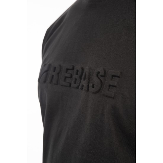 Rebase Ανδρικό T-Shirt με Ανάγλυφη Στάμπα  251RTS-9009 – Black