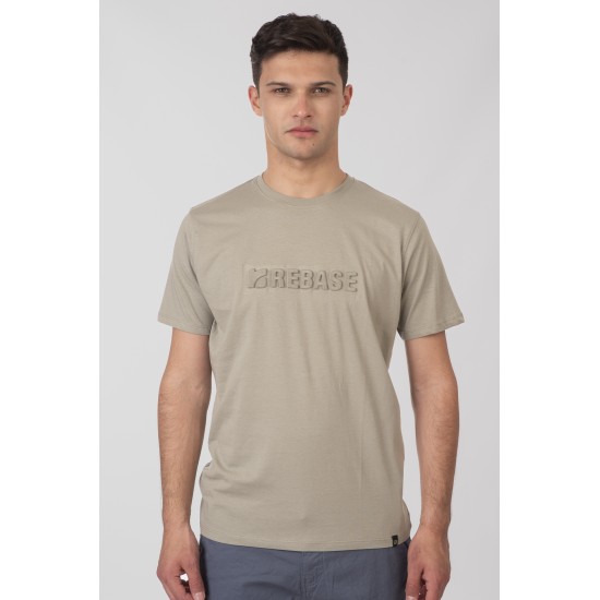 Rebase Ανδρικό T-Shirt με Ανάγλυφη Στάμπα  251RTS-9009 Lt Sage