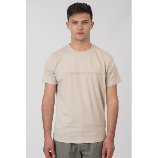 REBASE T-Shirts with Engraved Graphic 251RTS-9018  Ice Grey