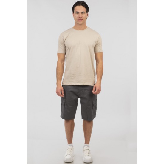 REBASE T-Shirts with Embroidery 251RTS-9016 Ice Grey
