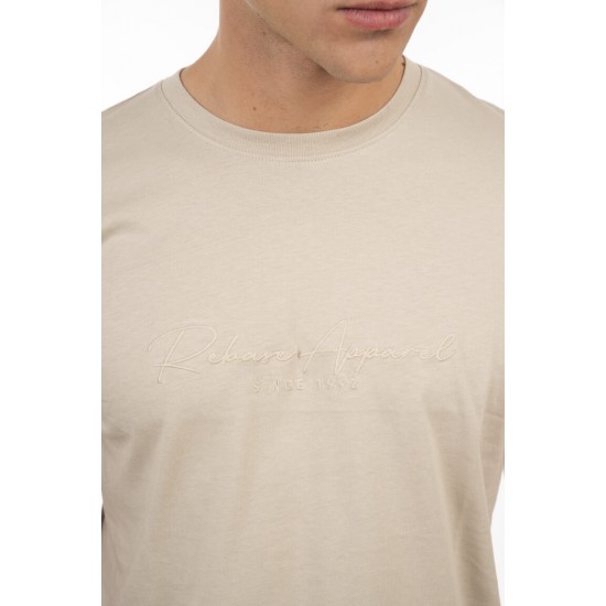 REBASE T-Shirts with Embroidery 251RTS-9016 Ice Grey